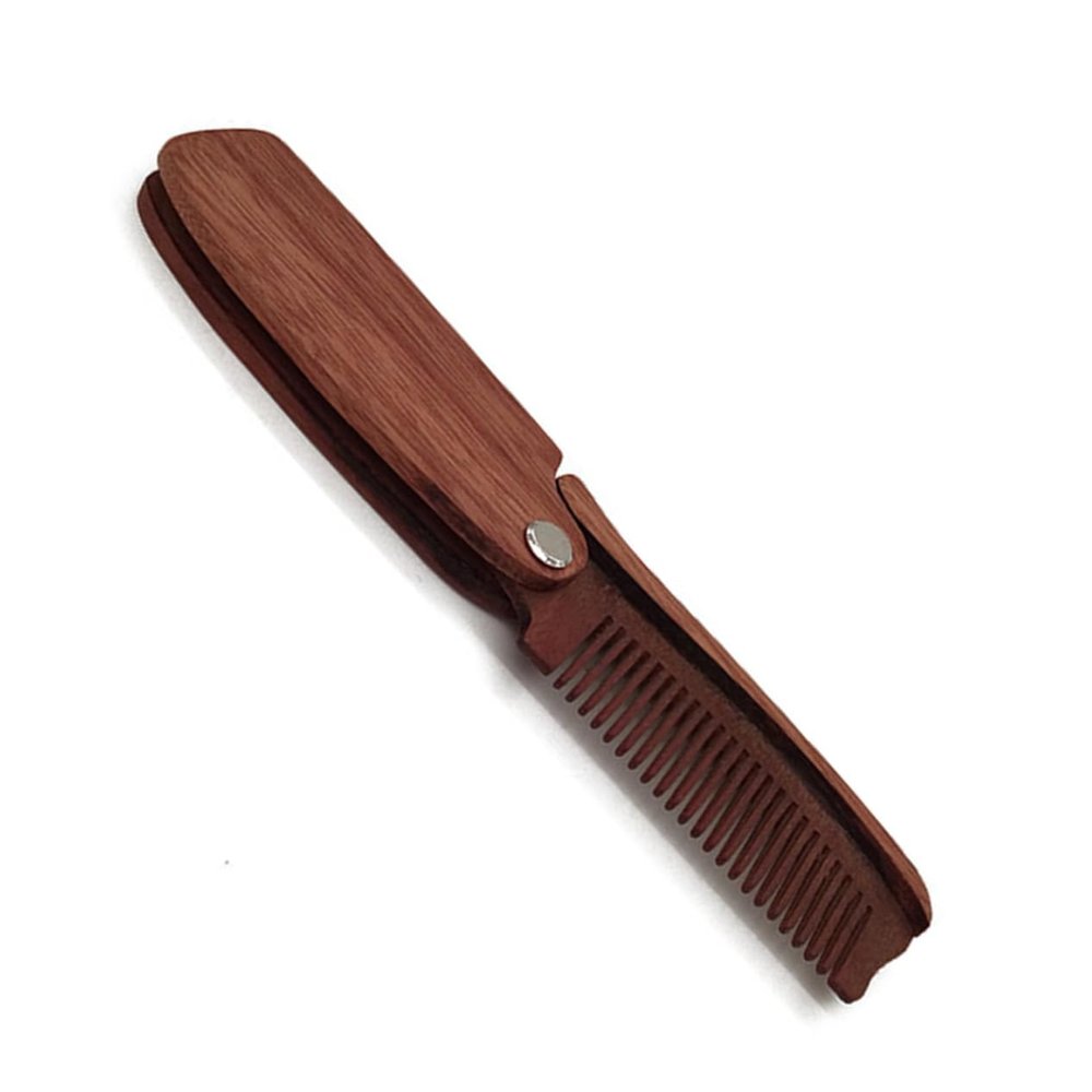 Beavorty Wooden Comb Folding Set for Men Natural Hair Brush Travel Comb Design for Beard Grooming and Fine Hair Care