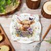 Whaline 80Pcs Highland Cow Paper Napkin Watercolor Cute Cow Flower Disposable Napkins Farmhouse Luncheon Dinner Napkin for Spring Summer Party Supplies, W12485 view 3