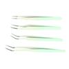 Lash Tweezers Kit, Easy 4pcs Smoothly High Hardness Eyelash Applicator Tweezers Ergonomic with Stainless Steel Packing Box for Party for Dormitory (Green) view 2
