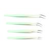 Lash Tweezers Kit, Easy 4pcs Smoothly High Hardness Eyelash Applicator Tweezers Ergonomic with Stainless Steel Packing Box for Party for Dormitory (Green) view 3