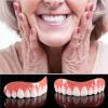 LXURY Prosthesis Teeth Reuse Upper and Lower Jaw Veneers Teeth False Teeth Immediate Dentures Silicone Fake Teeth Artificial Cosmetic Fake Tooth Comfort Natural Instant Confident Smile,01,11pcs view 2