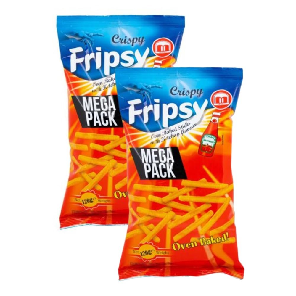 Fripsy Potato crisps Potato Sticks HACCP Halal Certified 120g (2 Pack, Tangy Ketchup)