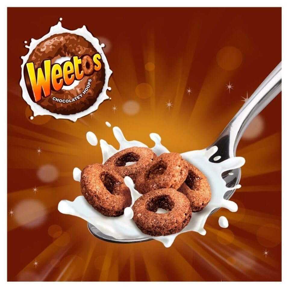 Weetos Chocolatey HoopsCrunchy | Chocolate Taste Bursting With Vitamin D | Vitamin B12 | Deliciously Crunchy Hoops | 2 x 600g
