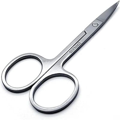 Stainless Steel Facial Hair Scissors - Small Straight Tip Scissors for Eyebrows, Nose, Moustache, Beard & Eyelash