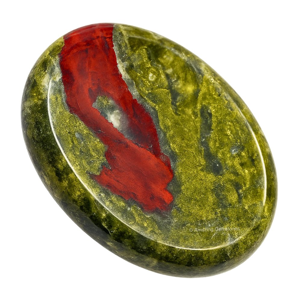 Amazing Gemstone Dragon Bloodstone Worry Stone Crystals and Healing Stones - for Stress Relief Gifts Piedra Crystal Fidget Unique Stocking Stuffers Birthday Women, Men