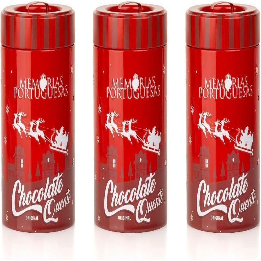 Pack of 3 Hot Chocolate Tins 100 g Powder Mix Perfect for Cold Days Full of Flavor Gourmet Chocolate Product from Portugal