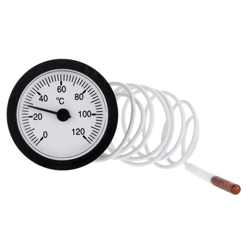 MONOJLY Thermometer Professional Dial Thermometer Capillary Temperature Gauge 0-120 water & oil with 1m Sensor