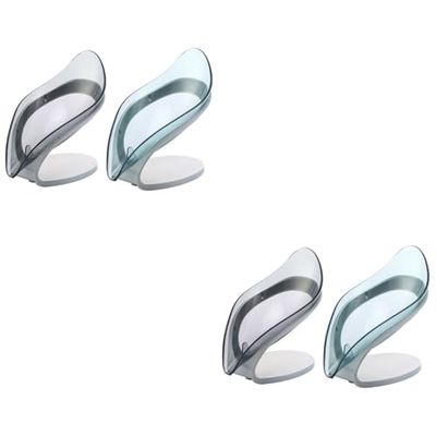 IMIKEYA 4pcs Leaf Shaped Soap Holder Soap Dish Drainage for Kitchen and Bathroom and Storage Random Color