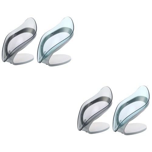 IMIKEYA 4pcs Leaf Shaped Soap Holder Soap Dish Drainage for Kitchen and Bathroom and Storage Random Color