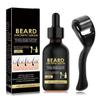 Beard Growth Kit With Derma Roller & Natural Ingredients Serum - Rapid Growth & Thickening - Grooming Kit For Men - Gifts For Dad view 1