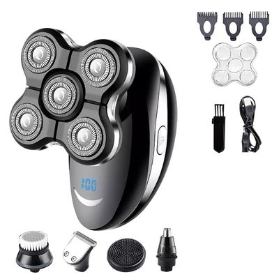 Electric Razor for Men, 5 in 1 Electric Shaver for Men Beard Hair Trimmer Bald Head Razor 5D Floating Electric Nose Hair Trimmer LCD Display