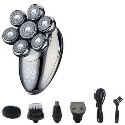 Electric Razor for Men, 5 in 1 Shaver 7 Blades Multi Grooming Kit Digital Display Electric Shaver Hair Trimmer Beard Rlectric Razor Wet Dry Men Facial Shaving Machine