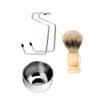 Angoily 2sets Shaving Tool Kit for Men Beard Care Accessories Bowl Rack Brush for Daily Grooming Routine view 4