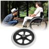 WORDFUN Wheel Replacement Parts For Wheelchairs, Front Wheel Tires For Wheelchair, Black Grey (2 Pcs), 2" (50 Mm) Hub Width, Solid Tyre, Wheelchair Caster Wheel view 4