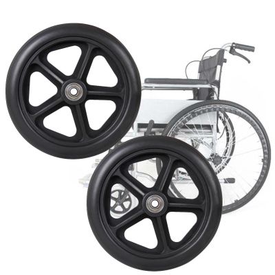 WORDFUN Black Grey (2 Pcs), Front Wheel Tires For Wheelchair, Wear Resistants And Non Slip, Solid Tires Front Wheel, Suitable For Handicapped Wheelchairs, 6 In 7 In