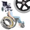 WORDFUN Black Grey (2 Pcs), Front Wheel Tires For Wheelchair, Wear Resistants And Non Slip, Solid Tires Front Wheel, Suitable For Handicapped Wheelchairs, 6 In 7 In view 3