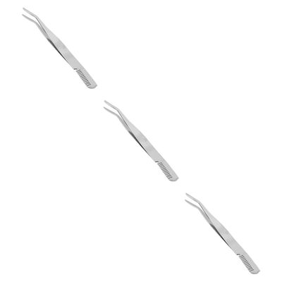 Angoily 3pcs Portable Eyebrow Tweezer Stainless Steel Eyelashes Extension Clip Makeup Brow Tool Eyebrow Comb Spoolie Threading Tool