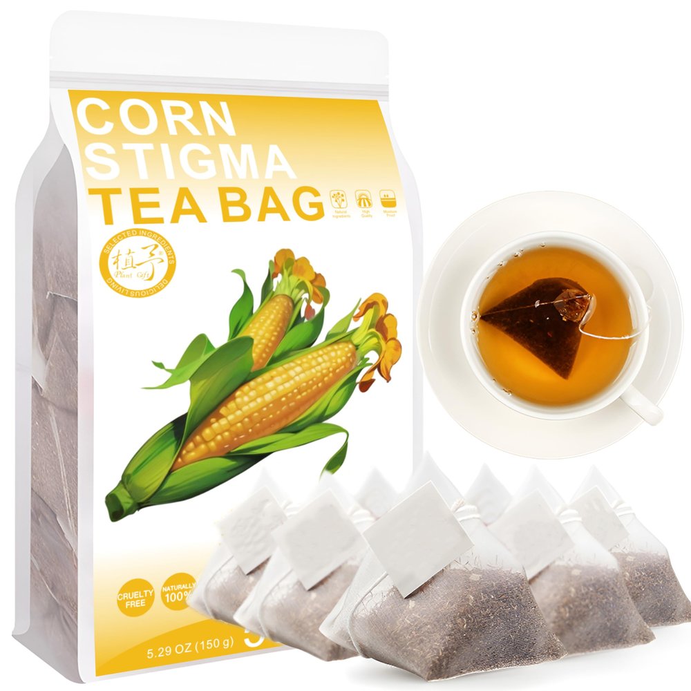 100% Natural Corn Stigma Tea Bag, 150g/5.29oz (3g*50bags)  Corn Silk Tea Fresh, All-Natural, Non-GMO, Gluten-Free Herbal Tea