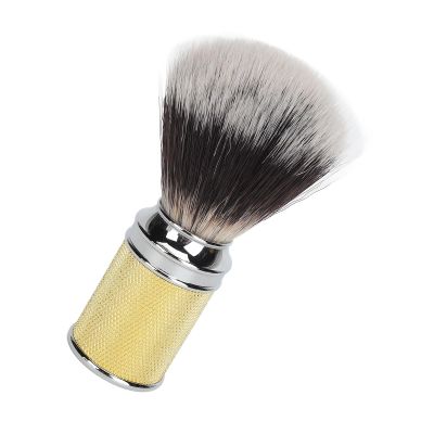 Beard Foam Brush, Beard Foam Soft Brush Curved Handle Synthetic Portable for Salon (Gold)