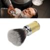 Beard Foam Brush, Beard Foam Soft Brush Curved Handle Synthetic Portable for Salon (Gold) view 3