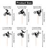 24pcs Motorcycle Cupcake Toppers, Black Glitter Dirt Bike Cake Topper Motorbike Cupcake Picks Party Cake Decorations for Sports Motocross Themed Birthday Party Cake Decorations Supplies view 2