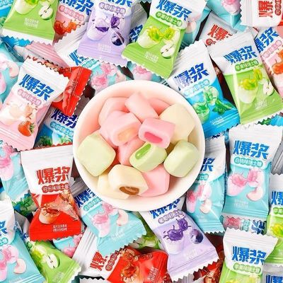 6 Flavors mixed fruit fudge, sweet sugar, toffee, leisure fruit snacks, Dim sum, children's candy, healthy snacks, convenient foods, Chinese snacks, Halloween candy (200-210pcs)