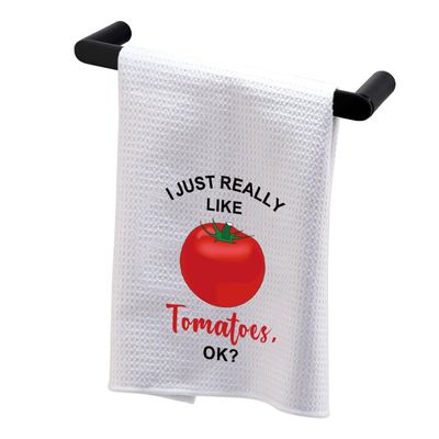 BDPWSS Tomato Kitchen Towel Tomato Lover Gift Funny Tomato Gardener Gift I Just Really Like Tomatoes Ok Tomato Theme Gift (Really Like Tomatoes TW)