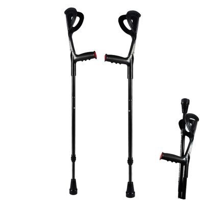 1 Pair Folding Elbow Crutches, Retractable Forearm Crutches, Height Adjustable Ergonomic Walking Aid