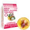 100% Pure Natural Herbal Tea, Ginseng Longan Goji Tea Bag, 300g/10.58oz (6g*50bags) REN SHEN GUI YUAN GOU QIHONG ZAO CHA Goji, Brown Sugar, Red Bean, Peanut, Caffeine Free, No Additives, Non-GMO view 1