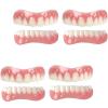 LXURY Prosthesis Teeth Men and Women Cosmetic Veneer Dentures Natural Tone Instant Veneers Dental Silicone Tooth Whitening Temporary Prosthesis Teeth Top Bottom False Teeth,01,4PCS view 1