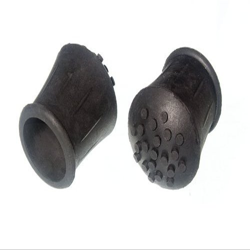 2 X Black Rubber Walking Stick Crutch Ferrule - 1 Inch (25mm) ID