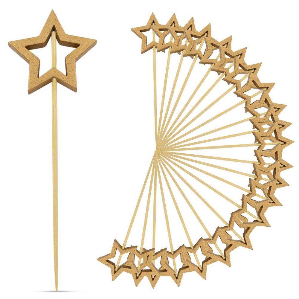 100 Pack Little Star Cupcake Toppers Glitter Star Cake Toppers Star Picks Birthday Party Decorations Gold Star Toothpicks for Wedding Baby Shower Engagement Valentine'S Day Bridal Shower Supplies