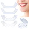 Dazzluxe Instant Perfect Smile Dentures Comfort Fit Cosmetic Teeth Veneers, Upper And Lower Natural Fake Teeth Braces, Whitening False Teeth for Men And Women, One Size Fits Most