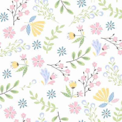 16 Embossed Napkins Flowers Scattered Nature Pastel Table Decoration Paper Napkins with Motif and Embossing Also for Decoupage and Decoupage 33 x 33 cm