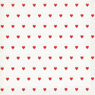 16 Embossed Napkins Wedding & Love Small Hearts Red as Table Decoration Paper Napkins with Motif and Embossing Also for Decoupage and Decoupage 33 x 33 cm