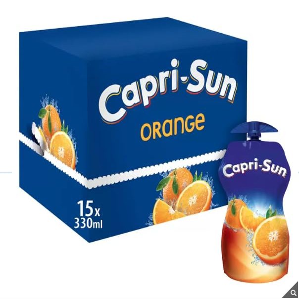 Capri Sun Orange Juice Drink | Made with Spring Water | Resealable | Suitable for Vegans | 15 x 330ml
