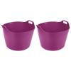 2 X PINK 75L Litre Multipurpose Extra Large Flexible Bucket Laundry Basket/Toy Tub Polyethylene Storage Container Bucket Flex Tub - Made in UK view 1