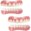 LXURY False Teeth Immediate Reusable Nature Silica Gel Veneers Dentures for Upper and Lower Jaw Fake Teeth for Women Men Comfortable Flex Cosmetic Teeth Protecting Teeth and Regaining Smile,A,2PCS view 1