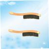 Angoily 2pcs Long Handle Beard Brush Set for Men, Beard Styling and Shaving Accessories, Portable Design for Daily Grooming and Face Massage view 2