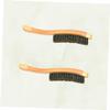 Angoily 2pcs Long Handle Beard Brush Set for Men, Beard Styling and Shaving Accessories, Portable Design for Daily Grooming and Face Massage view 3