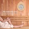 Sauna Thermo-Hygrometer Wood, Sauna Thermometer Thermo Hygrometer Drop-Shaped 2-in-1 Thermometer Hygrometer Handcrafted Steam Room Sauna Room Accessories for Women/Men view 4