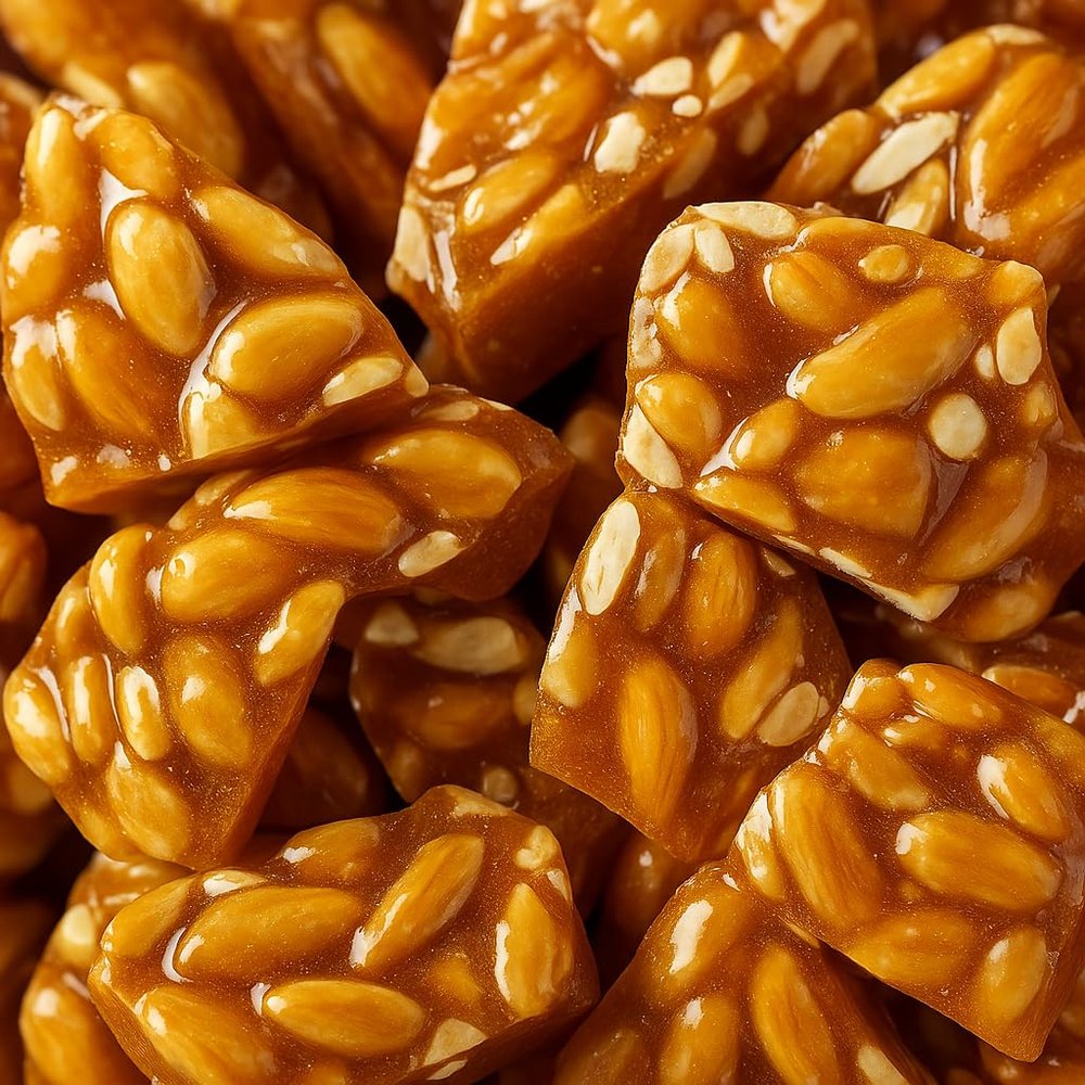 Peanut Brittle Sweets -1kg - Retro Peanut Brittle Assorted Sweets Pick and Mix for Sharing, Gifts, and Parties, 1 Kilo Bulk Bag.