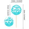 Ercadio 24 Pack Happy Easter Cupcake Toppers Blue Glitter Happy Easter Bunny Eggs Cupcake Picks Easter Rabbit Cupcake Toppers for Easter Day Theme Baby Shower Birthday Party Decor Supplies view 2