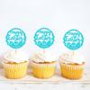 Ercadio 24 Pack Happy Easter Cupcake Toppers Blue Glitter Happy Easter Bunny Eggs Cupcake Picks Easter Rabbit Cupcake Toppers for Easter Day Theme Baby Shower Birthday Party Decor Supplies view 3