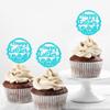 Ercadio 24 Pack Happy Easter Cupcake Toppers Blue Glitter Happy Easter Bunny Eggs Cupcake Picks Easter Rabbit Cupcake Toppers for Easter Day Theme Baby Shower Birthday Party Decor Supplies view 4