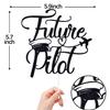 ZACHAKO Glitter Future Pilot Cake Topper, Graduation Party Decorations Supplies, 1 Count, Paper, Childrens-cake-toppers, Cake Topper, 1 Piece view 2
