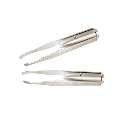 Angoily LED Light Eyebrow Tweezer and Eyelash Tweezers with Precision Tip Portable Hair Removal Tool for Women Facial Hair Grooming