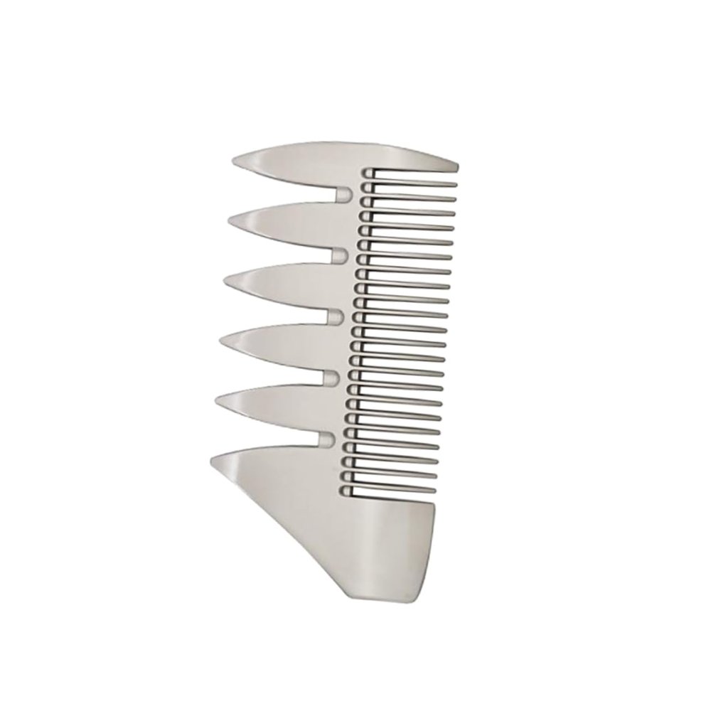 Angoily Double Sided Beard Comb Zinc Alloy Pocket Shaving Comb Mustache Brush Grooming Beard Brush for Men