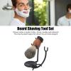 Beard Shaving Tool Set Hair Grooming Sets for Men Shaving Brush Stand Shaver Holder Shaving Soap Bowl Sharpening Cloth Beard Brush for Salon view 2