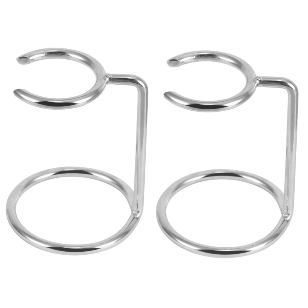 Angoily 2pcs Stainless Steel Beard Brush Stand Holder Catches Trimmings Shave Brush Organizer Stand Men for Home Salon